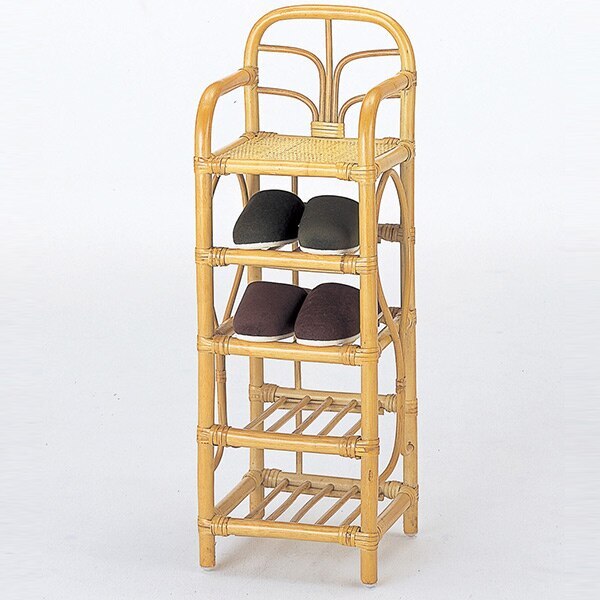 スリッパラック ラタン製 5段 籐家具 幅27cm