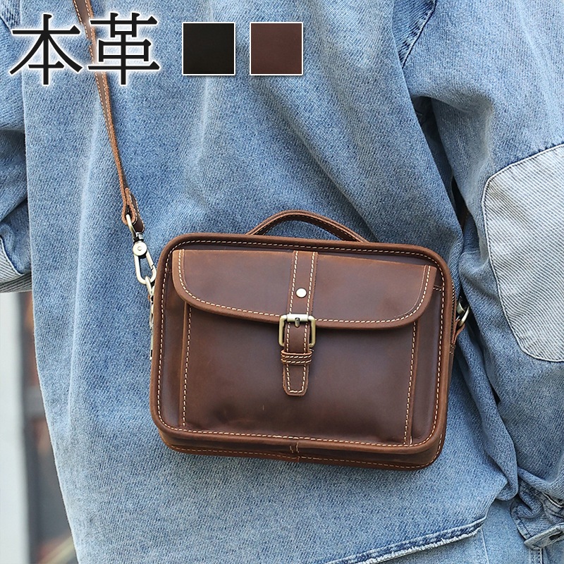 ショルダーバッグ 斜めがけバッグ メンズバッグ 本革 牛革 レザーバッグ メッセンジャー ビジネスバッグ カジュアル 男性 紳士用 自転車 A5 ipad アウトドア シンプル 旅行 肩掛け ブラウン