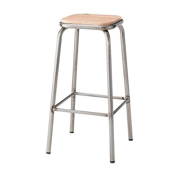 シンプルハイスツール/バーチェア [シルバー] 天然木（アッシュ）座面 高さ73cm PC-67SV 13,390円