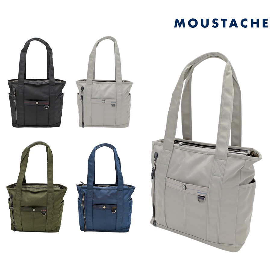 【MOUSTACHE】bqv4221 トートバッグ 手持ち 大容量 普段使い 使いやすい シンプル おしゃれ 軽量 多機能 メンズ プレゼント ギフト 父の日 ブラック
