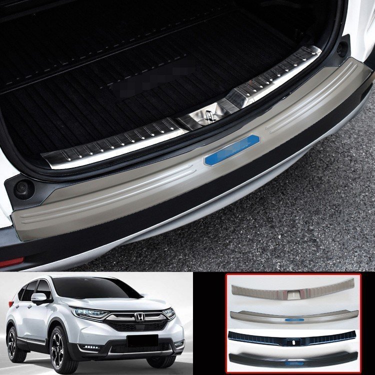 ホンダ 新型CR-V CRV RT系 RW系 アクセサリー RT5 RT6 RW1 RW2 カバー トランク 傷予防 リアバンパーステップガード リアステップガーニッシュ ロゴ付き 外装 2P