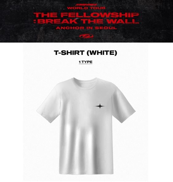 【ATEEZ】- ATEEZ WORLD TOUR THE FELLOWSHIP : BREAK THE WALL ANCHOR IN SEOUL T-SHIRT(WHITE)