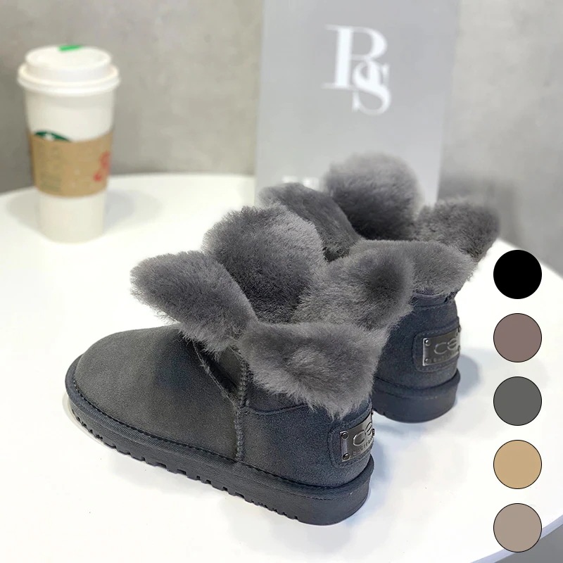 VMT65 韓国 ブーツ 牛革+ウール スノーブーツ ショートブーツ 長靴 ムートンブーツ 厚くて暖かい 本革 裏起毛 ブーツ レディース 冬のブーツ 靴 厚底ブーツ 冬 韓国ファッション シューズ3