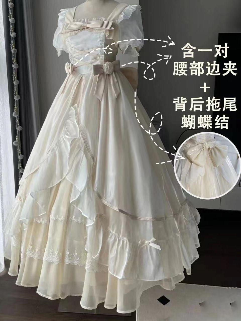 生成カラー大人用ドレス ビッグフラワーウェディング ロリータドレスop ロリータゴージャスふわふわプリンセススカート