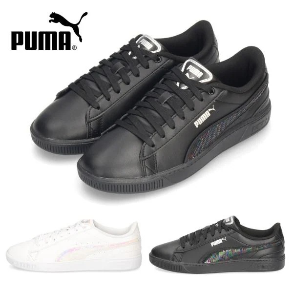 プーマ PUMA レディース スニーカー ビッキー V3 ウィンター ワンダーランド 392489 01 02 ホワイト ブラック ローカット カジュアルシューズ 靴 光沢感