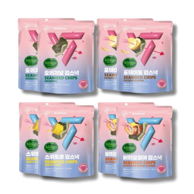 [セブンティーンエディション4種セット]キムスナックオリジナル40g×2袋+ポテト40g×2袋+スイートコーン40g×2袋+バターイカ40g×2袋韓国スイーツ