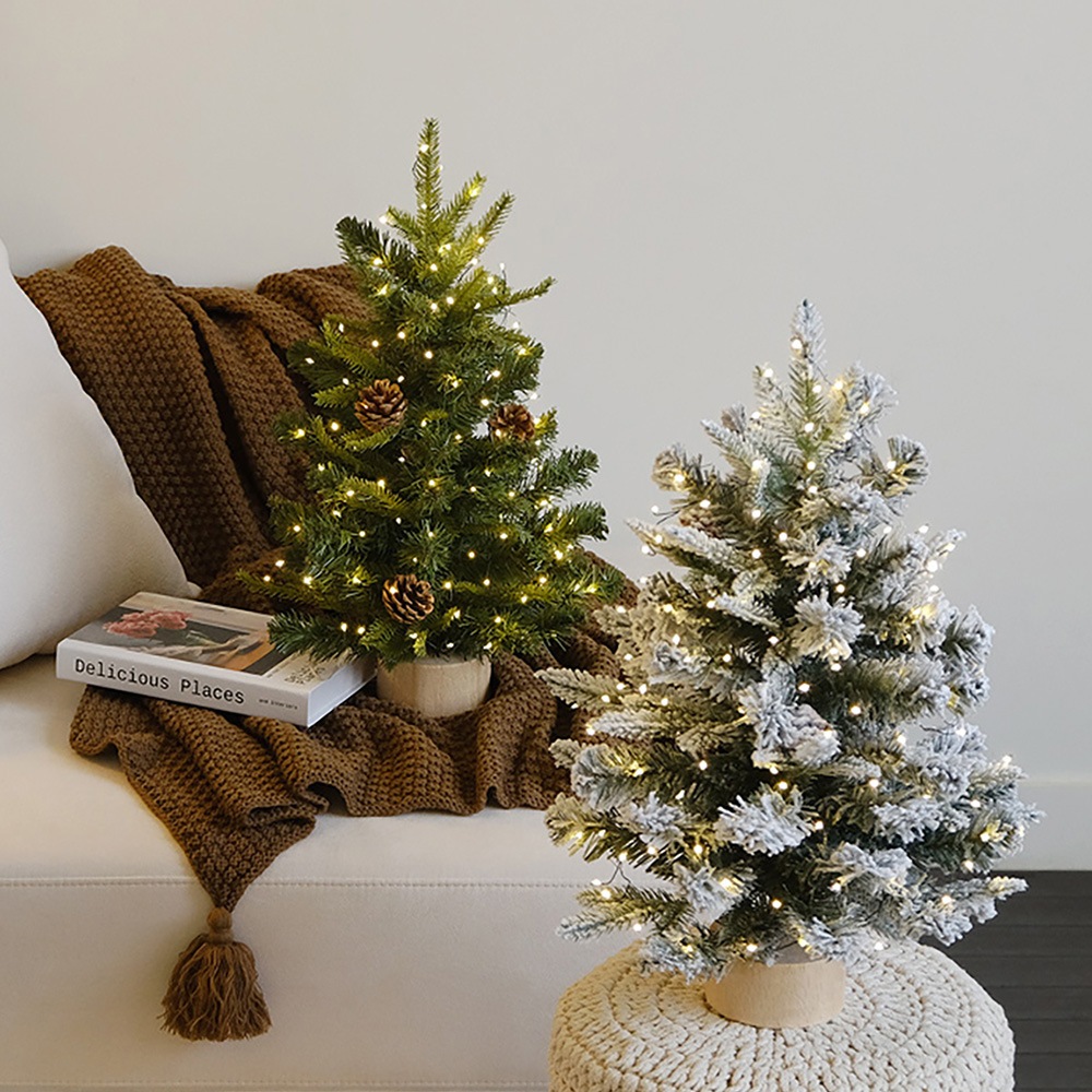 グリーンレモンクリスマスオーナメント45/60/90デスクトップクリスマスツリー小さなツリーpvc混合クリスマスツリー