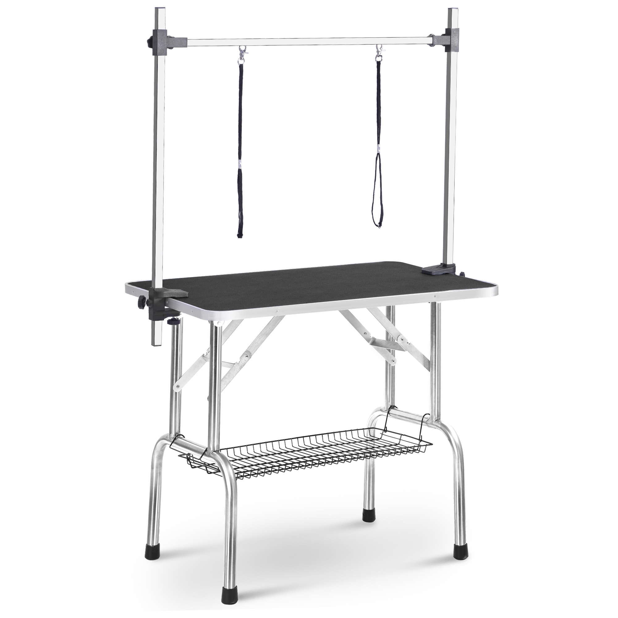 【国内へ発送&送·料·無·料】373トリミングテーブル 折りたたみ トリミング台 H型アーム棒 頑丈型 多頭 トリミング 折り畳み ペット用 シャンプー カット ブラック