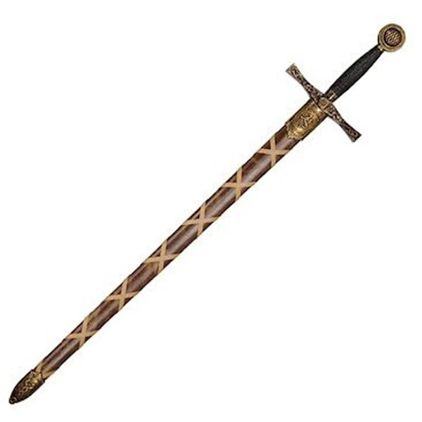 模造刀 アーサー王 ソード ザ エクスキャリバー DENIX デニックス 4123 111cm ゴールド ブラウン レプリカ 剣 刀 西洋 コスプレ ロング キングアーサー