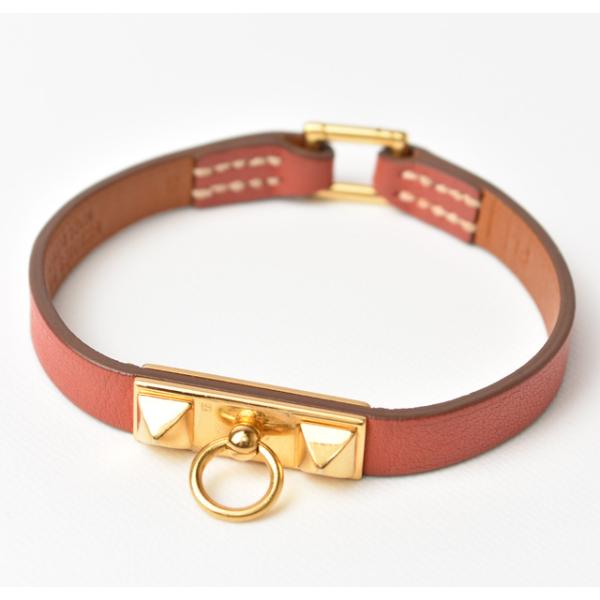 バングル/ブレスレット HERMES マイクロ リヴァル ブレスレット ピンクブラウン系/ゴールド Sサイズ