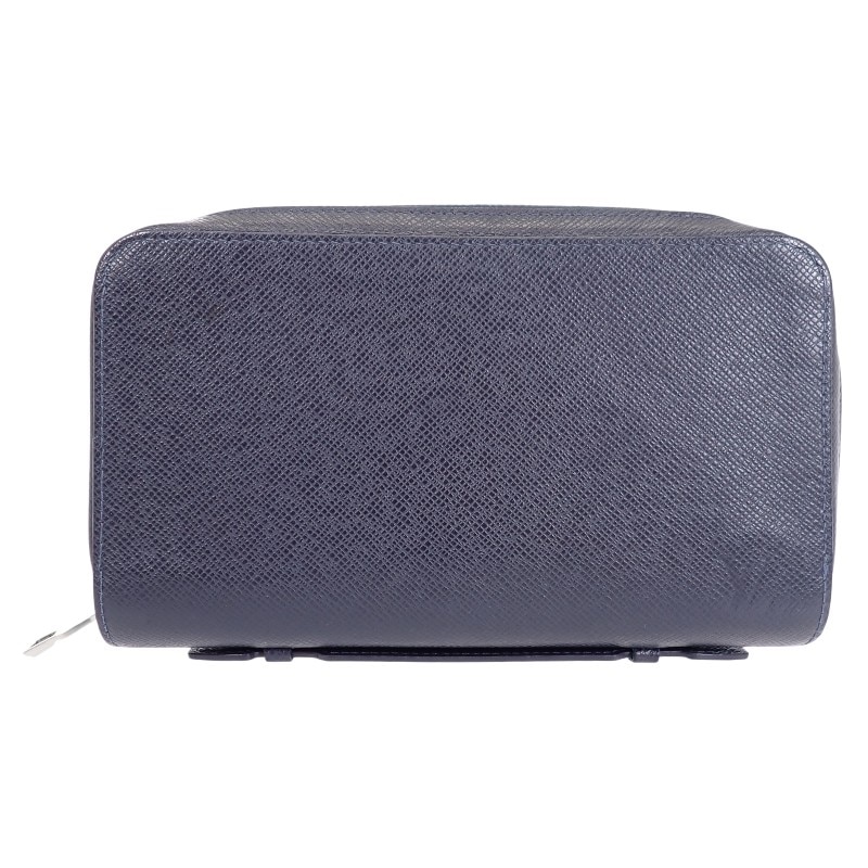 ジッピーXL タイガライン M44276 長財布 レザー ネイビー 紺 シルバー金具 メンズ【ABランク】