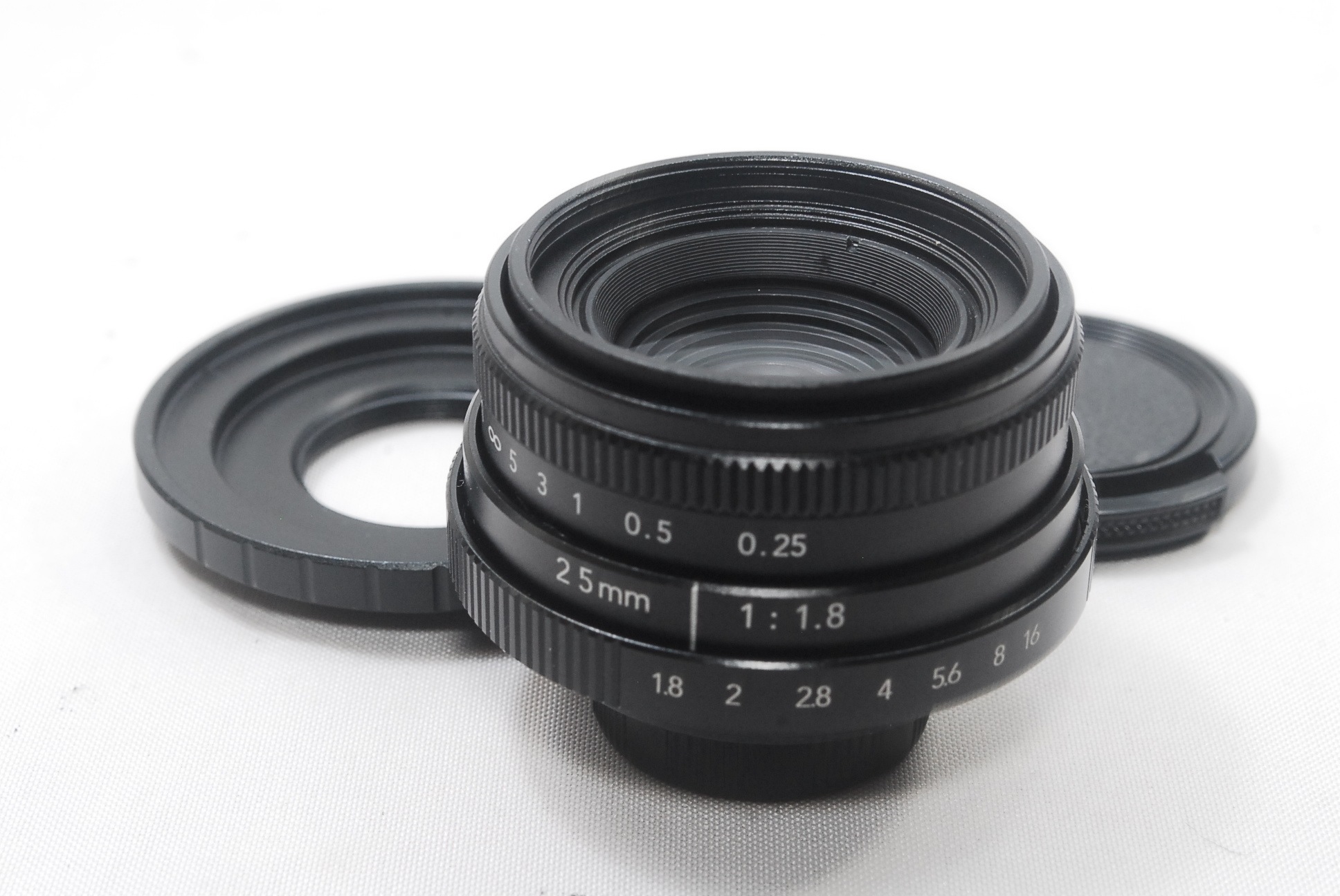 25mm F1.8 BK Nikon C-N1 ミラーレス Cマウント Fujian CCTV マニュアル 単焦点レンズ マウントアダプター