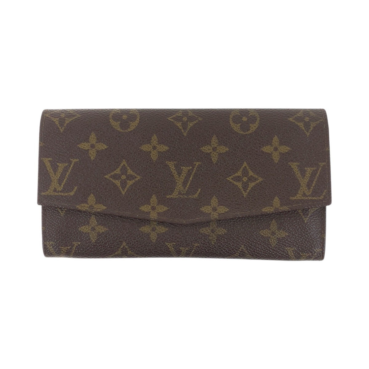 ヴィンテージ モノグラム ポシェット ポルトモネ クレディ ブラウン ゴールド金具 PVC M61724 長財布 ロングウォレット 男女兼用 レディース 504317