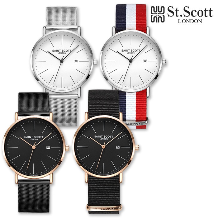 ST.SCOTT LONDON ST5504M-SET Time Label タイムラベル デートストラップ 2種 メンズ腕時計セット ST5504M-RBB BK