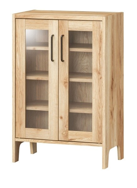 キャビネット おしゃれ 幅58 ガラス扉付き ナチュラルヴィンテージ