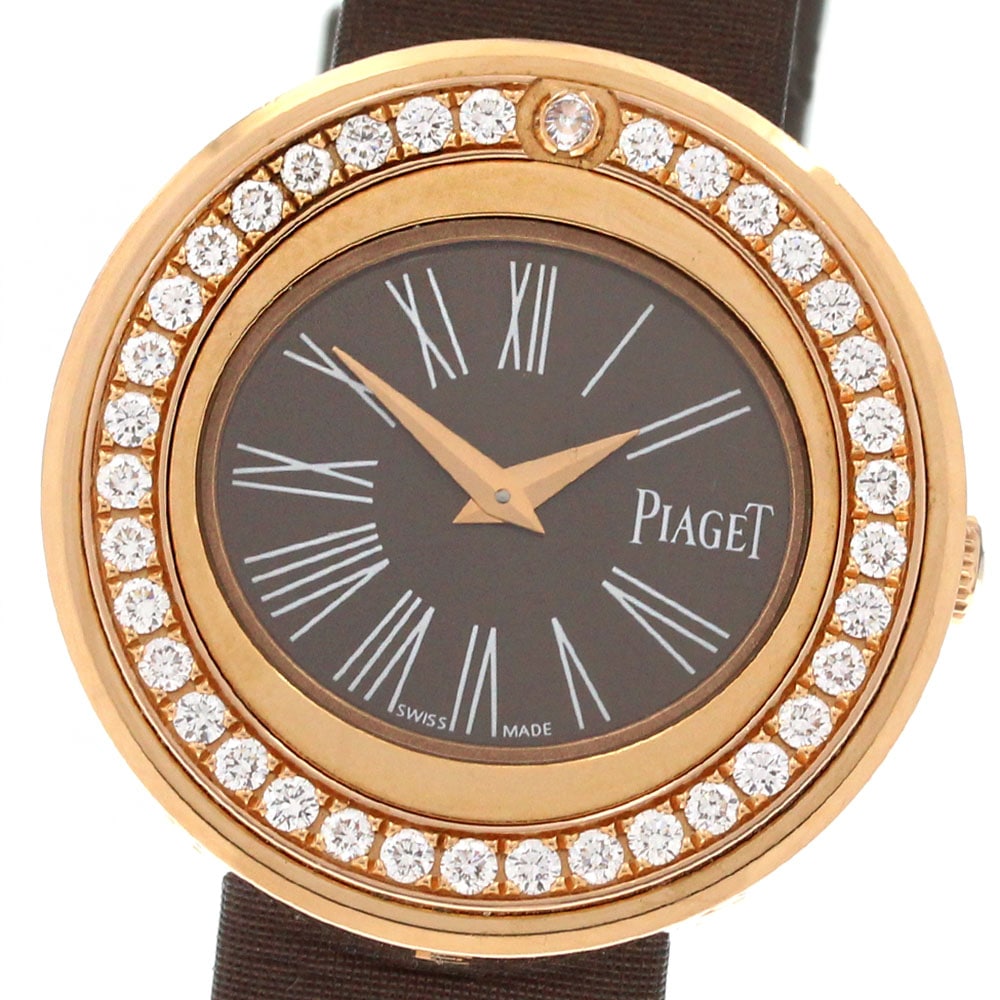 ピアジェ PIAGET P10866 ポセション K18PG ダイヤベゼル クォーツ レディース 良品 保証書付き_866737【中古】