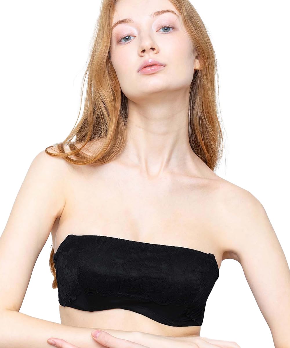 [アンフィ] ブラジャー ストラップレス 自然なまるみのあるバストシルエット 背中見せ対応 ブラ BOG505 BL D70