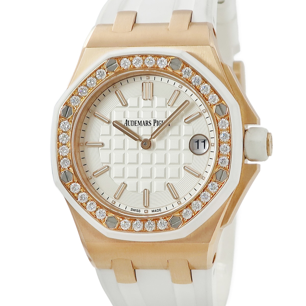 ロイヤルオーク オフショア 67540OK.ZZ.A010CA.01 クオーツ レディース K18PG無垢 純正ダイヤ 3年保証