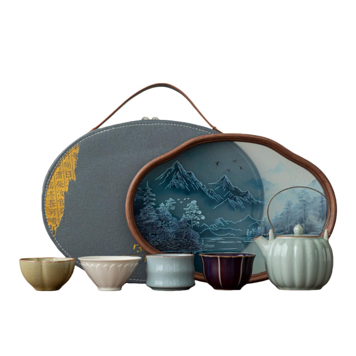 陶磁器茶器セット窯焼き品高温焼成多彩釉面フィルター付き家庭贈答用トラクソミ (34*20*16CM メタルリフト)