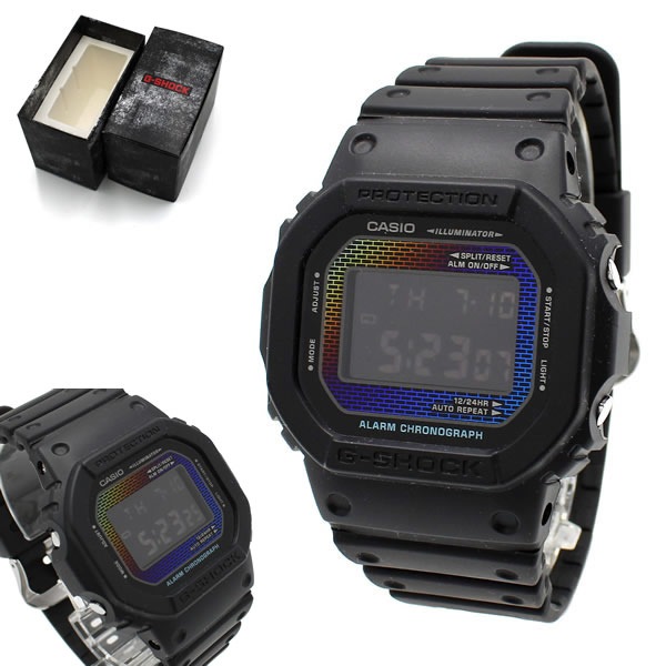 腕時計 DW-5600RW-1DR 腕時計 ブラック マルチカラー ウォッチ メンズ レディース ユニセックス