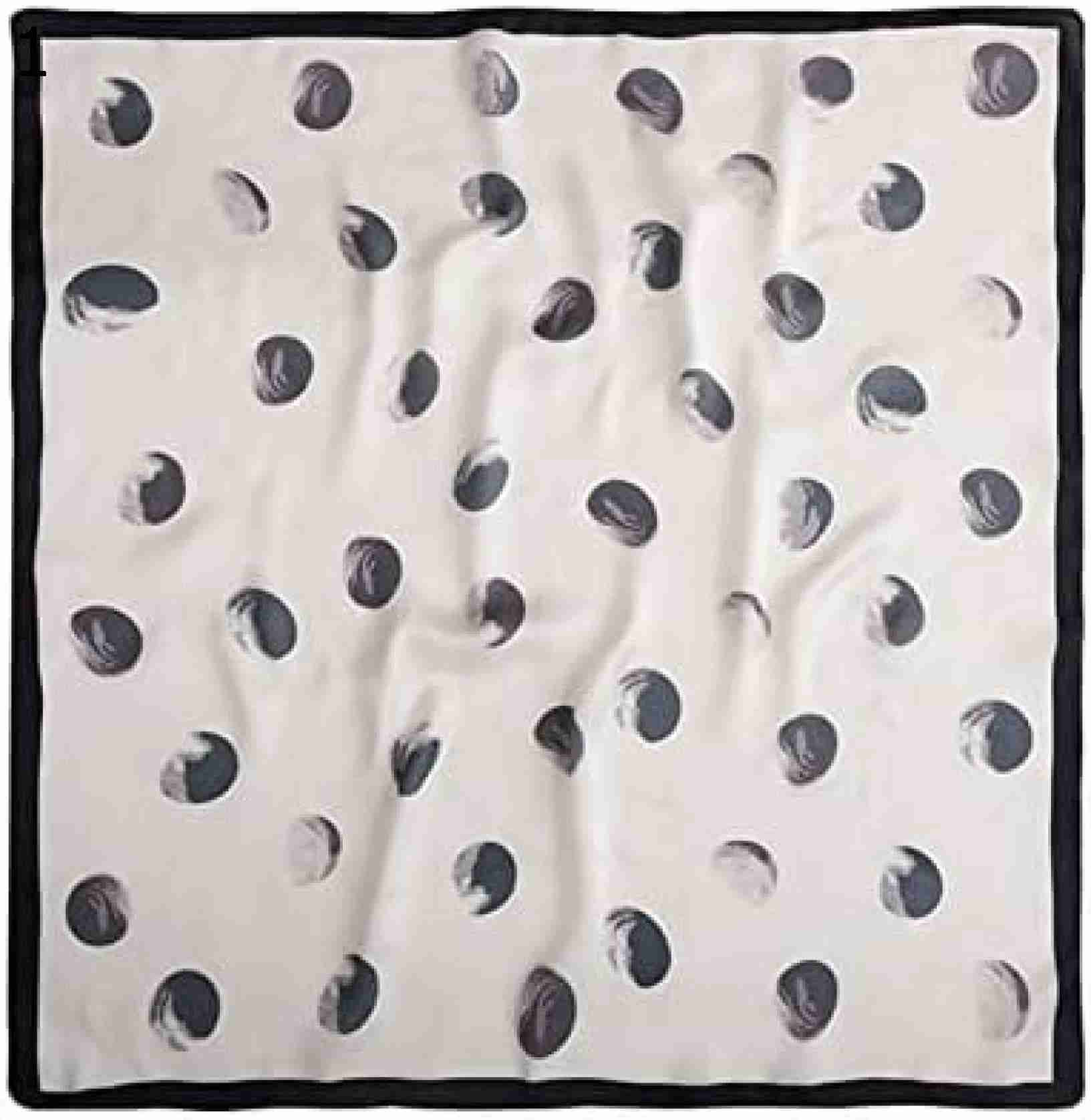 【20%OFFクーポン～】単色両面プリントスカーフポルカドットスクエアタオルレトロイミテーションスカーフレディースシンプルスカーフ スカーフ (Color : White Size : 70x70