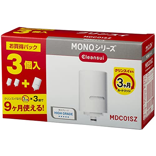 三菱ケミカルクリンスイ 浄水器 カートリッジ 交換用 3個入 増量パック MONOシリーズ MDC01SZ ホワイト