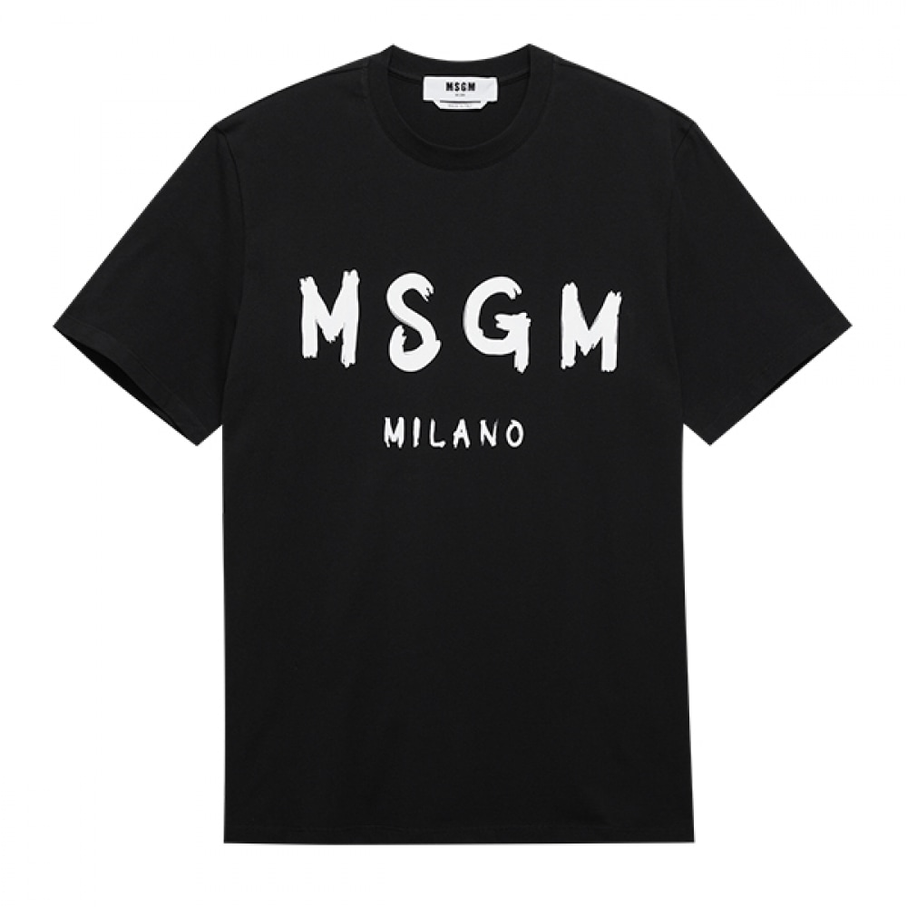 MSGM 2000MM510 200002 99 起毛加工ロゴメンズショートスリーブ T シャツ