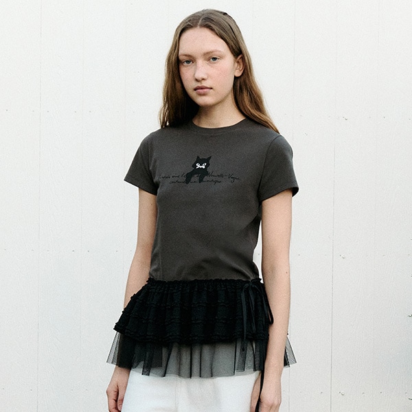 ROLA CAT FRIENDS T-SHIRT CHARCOAL