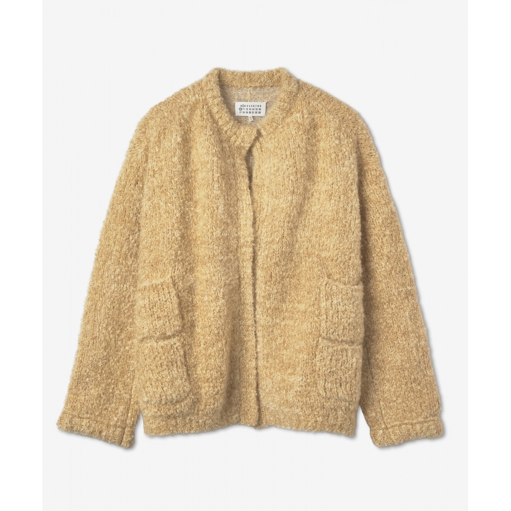 メゾンマルジェラ女性用ナンバリングロゴニットカーディガン-ピンク/S51GP0269S18144169F