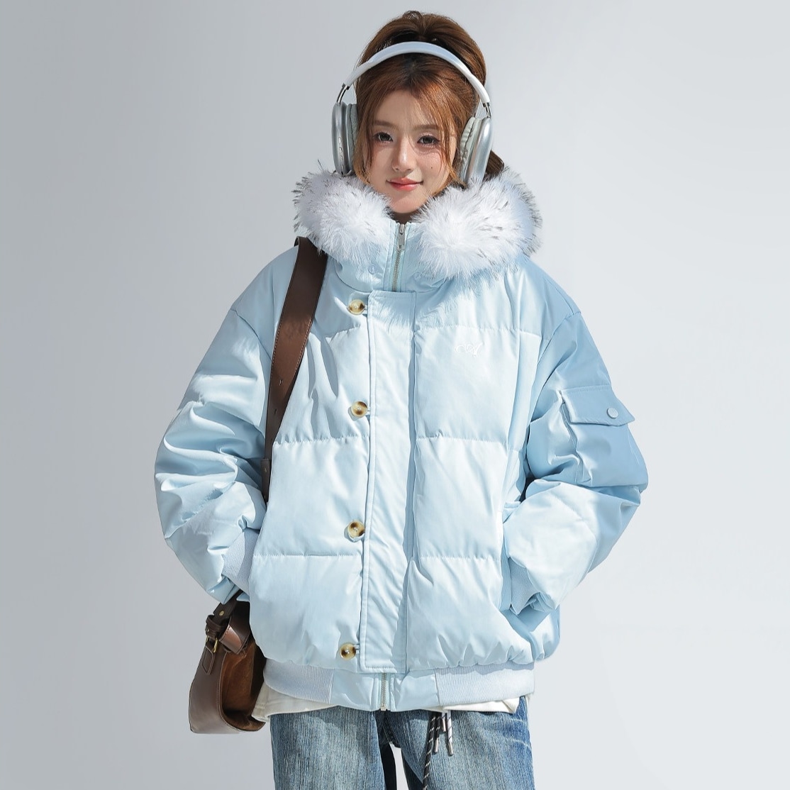 ダウンジャケット レディース 90%ダウン 小柄女子ショート丈 ファー付き フード パン服 パファー 2026 冬コーデアウター 極暖 厚手 防寒 ホワイトダックダウン韓国ファッション通学かわいい