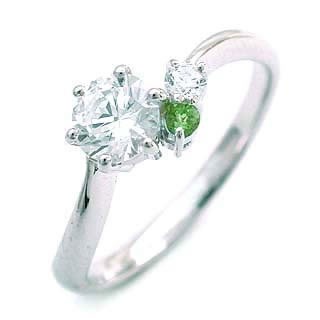 CanCam掲載( 8月誕生石 ) ペリドット Pt ダイヤリング（婚約指輪エンゲージリング）楽ギフ_包装02P26Mar16