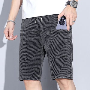 メンズ サマー 薄い トレンド 弾力 デニム ショートパンツ ゆったり シンプル ファッション 半ズボン