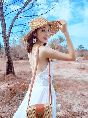 麦わら帽子女性の森の夏の小さな新鮮な日よけビーチ帽子大きなつば日本の日よけ帽かわいい日よけ帽