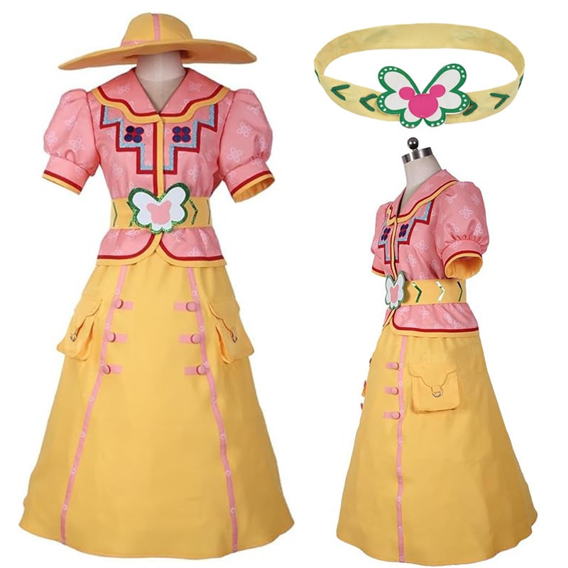 コスプレ衣装 ミニー 帽子付き ミッキー＆フレンズ・グリーティングトレイル レプリカ衣装 ミッキー ミニー ハロウィン クリスマス コスプレ 衣装 文学際 仮装 コスチューム イベント アニメ