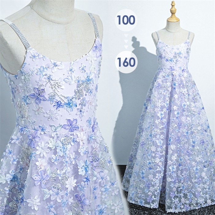 超人気,高評価!!ピアノ発表会 ドレス 子供 女の子 ブルー 発表会ドレス ノースリーブ 子ども ワンピース お祝い日 演奏会 音楽会 フォーマル 誕生日 撮影 パーティー ジュニア キッズ ロングド