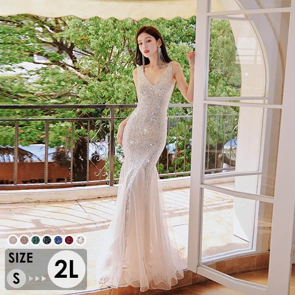 期間限定 キラキラドレス マーメイドドレス 大人 ピアノ 発表会 ロングドレス セクシー 演奏会 結婚式 母親 演奏会用ドレス ロング 黒 披露宴 レディース 演奏会ドレス ピアノ発表会 韓国 イブニ 9,215円