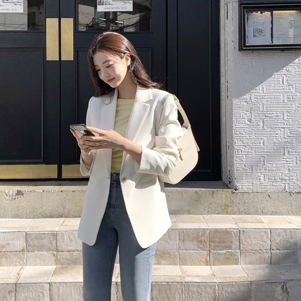 シングルテーラードジャケット 韓国アウター jk1501 6,653円