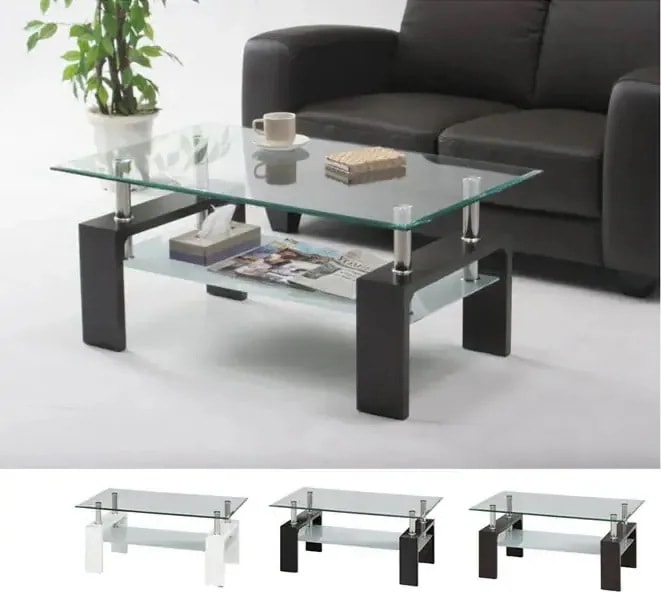 ローテーブル ガラス おしゃれ アーバンモダン シンプル レトロ ラック 机 棚