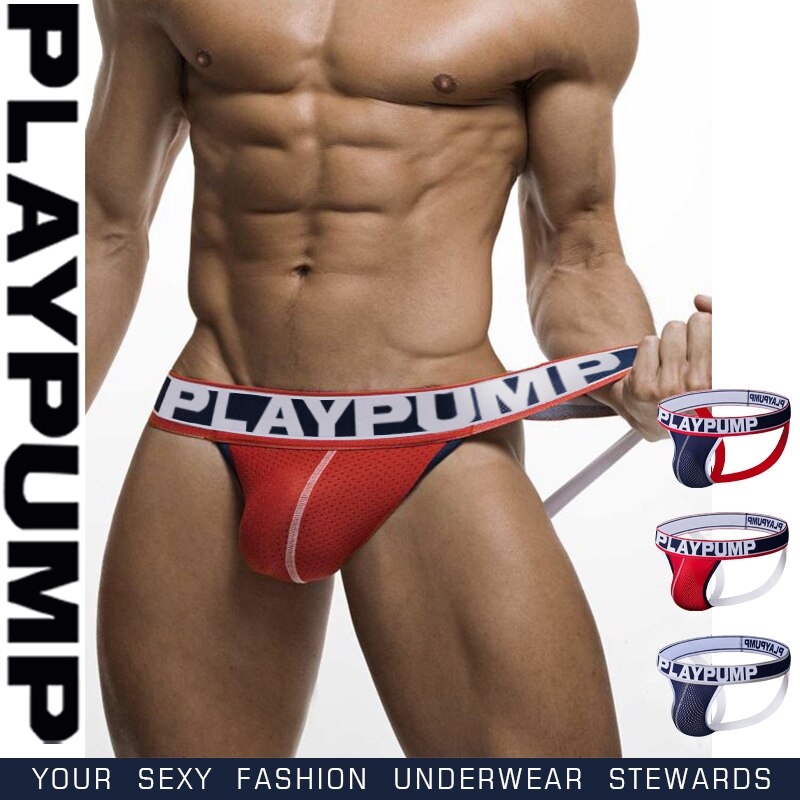 新しいplaypumpゲイメンズ気を付けろセクシーな男性下着皮ひもローライズ綿弱虫ひも男パンツ男性下