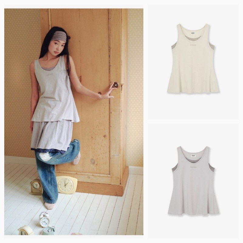 【aeae】 26SS STRIPE LAYERED SLEEVELESS : 2COLORS