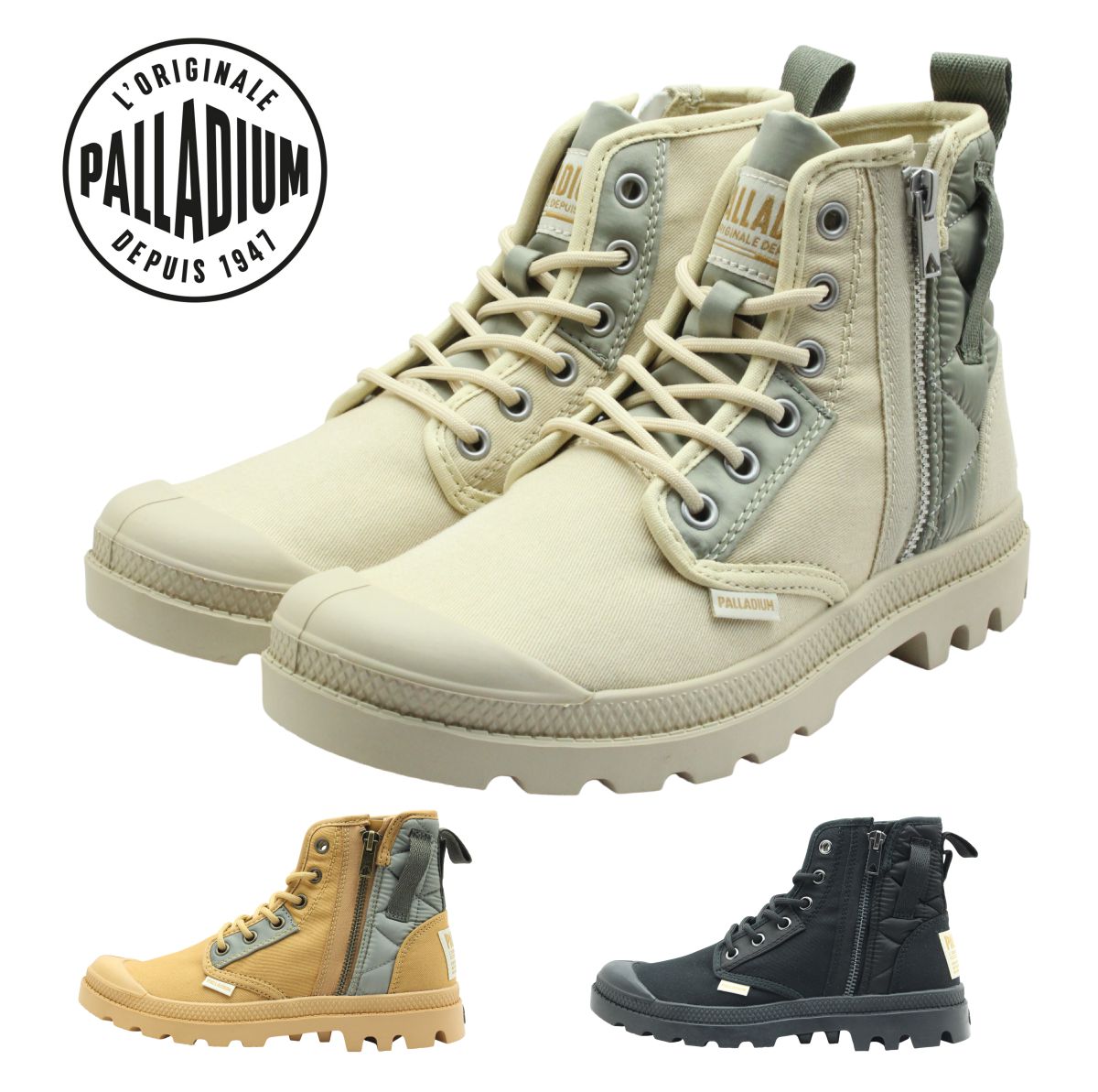 PALLADIUM パラディウム 79500 レディース スニーカー PAMPA DETROIT ZIP キャンバス 紐 秋冬 靴