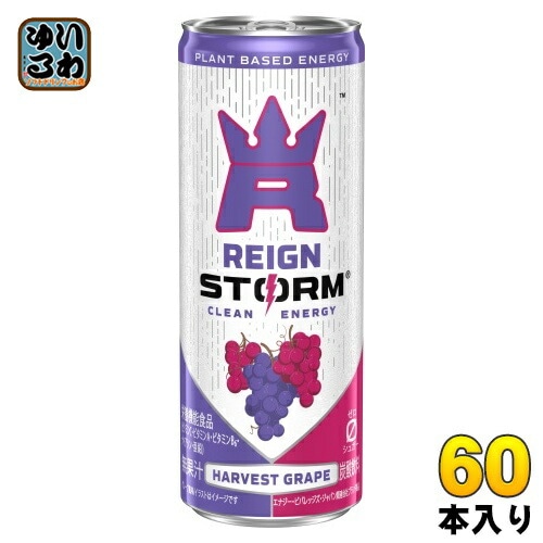 アサヒ レインストーム ハーベストグレープ 250ml 缶 60本 (30本入×2 まとめ買い) 炭酸飲料 エナジードリンク 栄養機能食品 ゼロシュガー