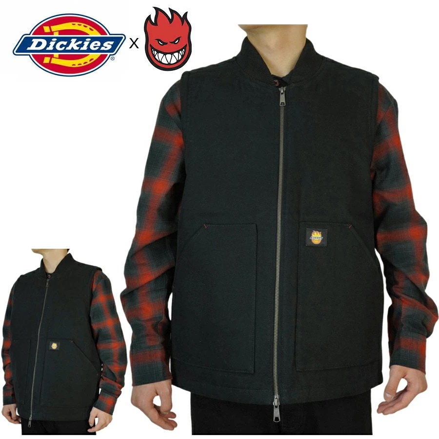 DICKIES ディッキーズメンズ ベストSPITFIREコラボレーション キルト ラインド ウーブン パデッド ベストQUILT LINED WOVEN PADDED