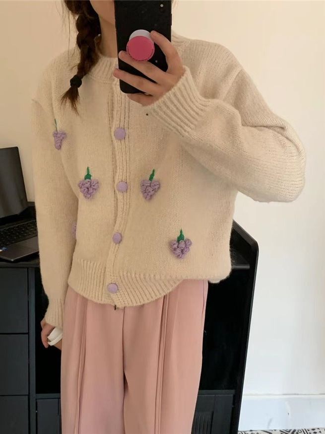 3色人気のニットカーディガン 長袖 シンカーディガンジャケッ ニットカーディガンコート ニットカーディガン コート ラウンドネックニット 可愛い トップス 初秋