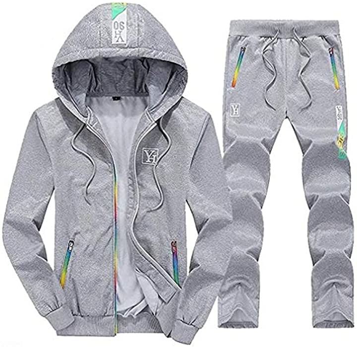 長袖 スエット パーカー 2点セット フード付き メンズ( グレー, M)