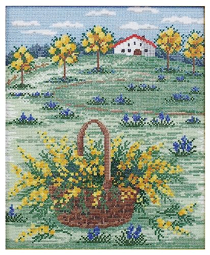 オリムパス 刺しゅうキット クロスステッチ オノエ・メグミ ヨーロッパの風景 ~四季を巡る旅~ 「 ミモザ色のフランス早春の丘 」 7576 額(フレーム)W-41は別売りです