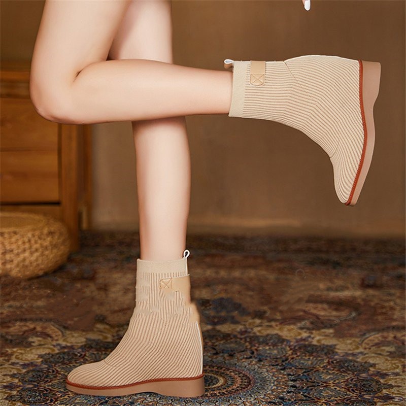 ショートブーツ レディース ウェッジソールシューズ厚底 6ｃｍインヒールブーツ サイドジップ ブ 6,512円