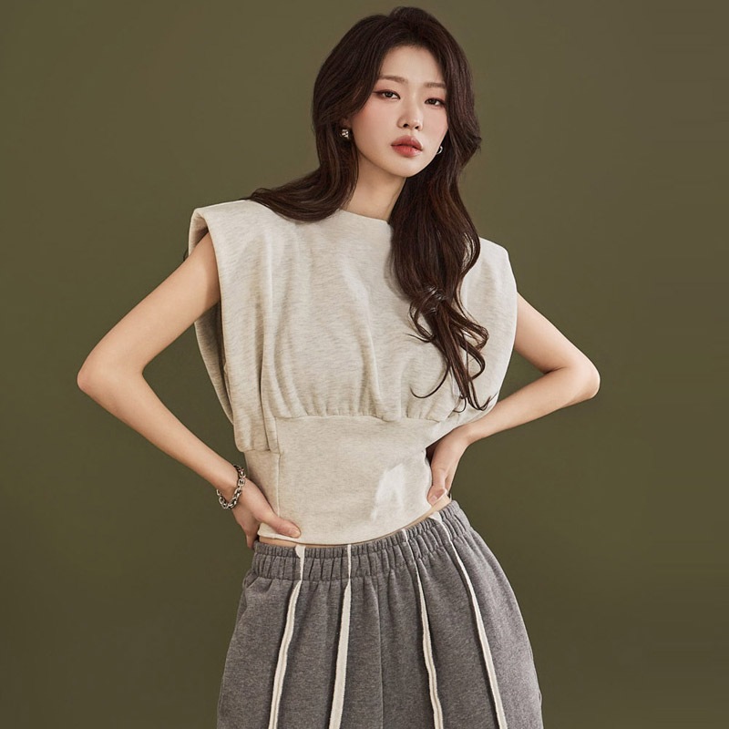 E3245 起毛 クロップ トップ