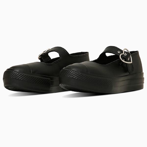 シンセティックレザー スニーカー PLTS MJ ハートバックル ローカット ブラック レディース ALLSTAR LIGHT PLTS メリージェ