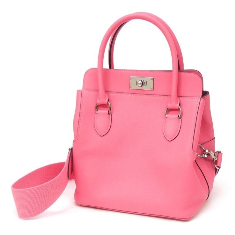 エルメス HERMES ハンドバッグ ツールボックス20 C刻印 SV金具 2WAY ローズアザレ スイフト 【中古】(66500)
